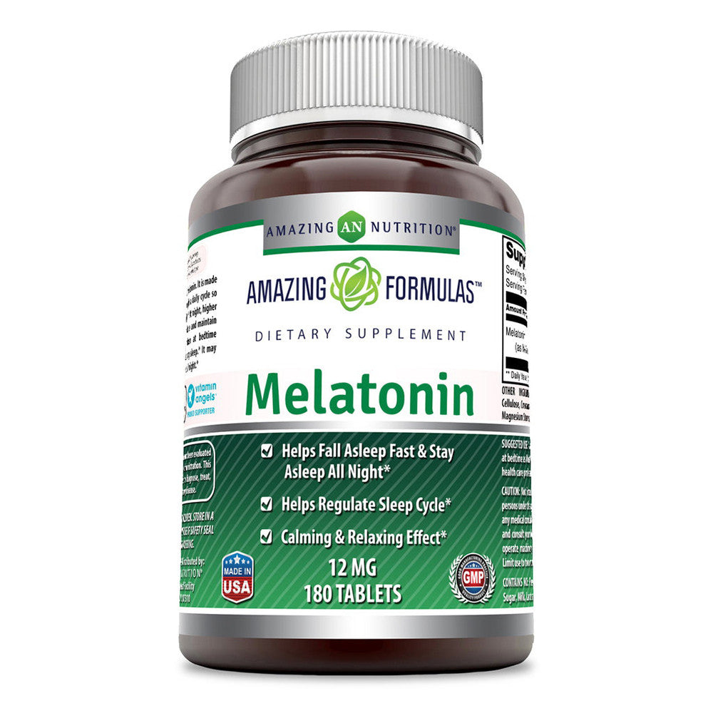 Amazing Nutrition Amazing Formulas Melatonin 12 Mg Tablets, 180 Ea
